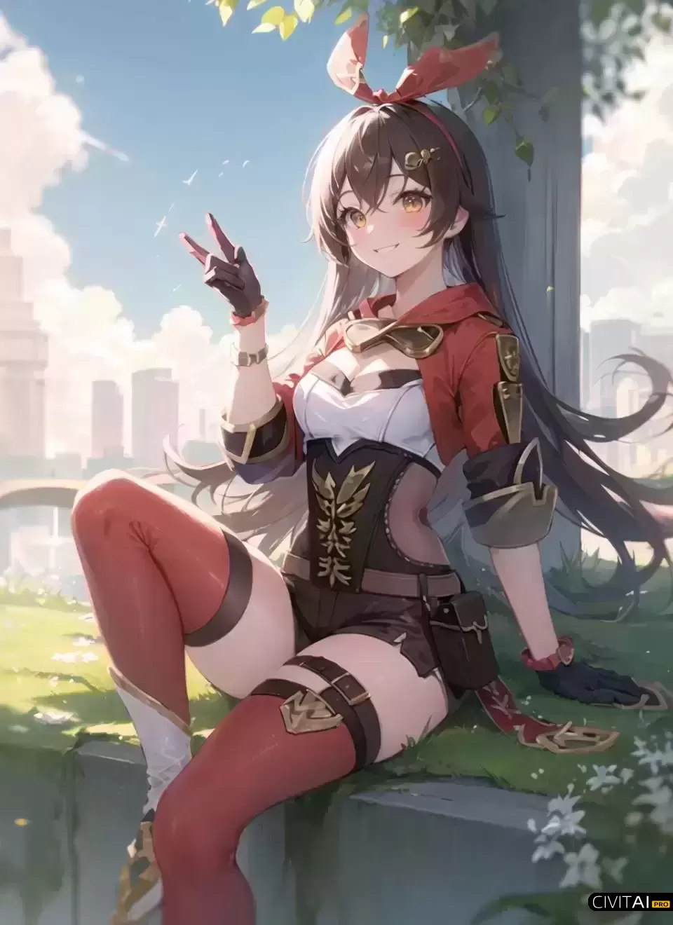 《原神》琥珀的轻松户外时光