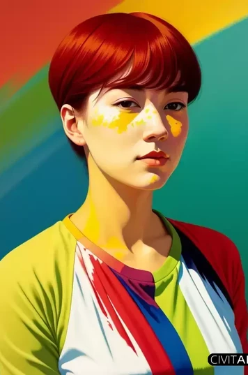 融合了超现实主义元素的女性肖像