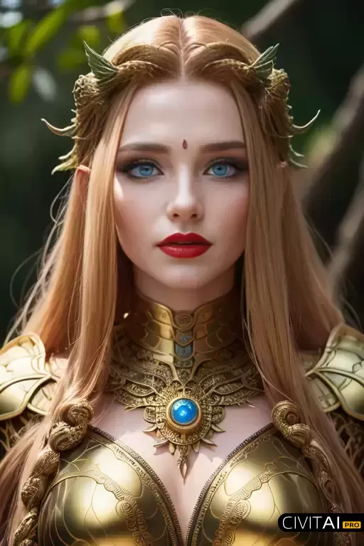 身穿金色盔甲的美杜莎