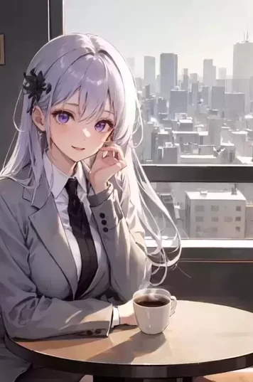 静谧咖啡馆里的优雅女孩