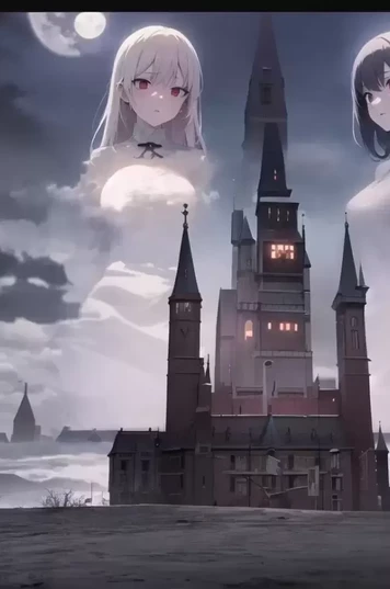 德古拉城堡下的满月神秘景象