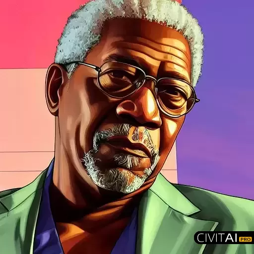 GTA5风格的摩根弗里曼肖像