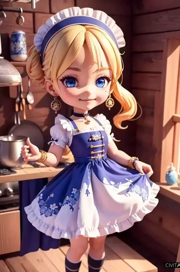 金发碧眼女仆的可爱小屋厨房生活