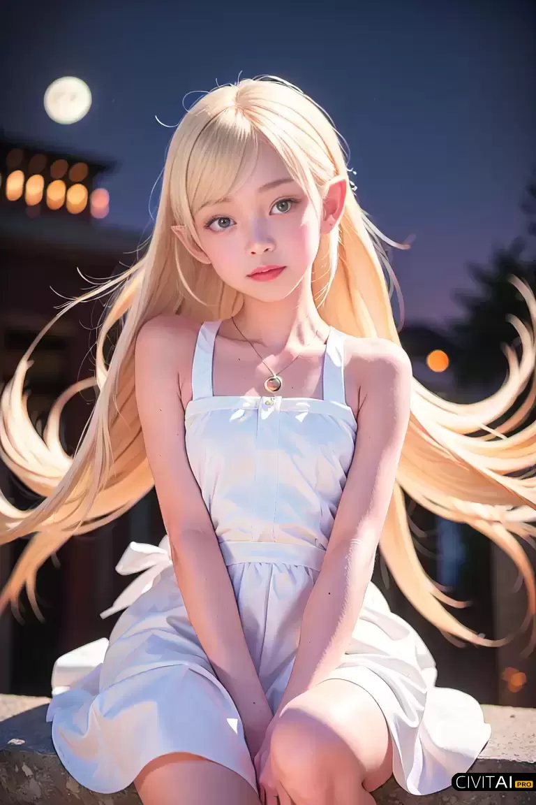 一头金色长发的可爱女孩