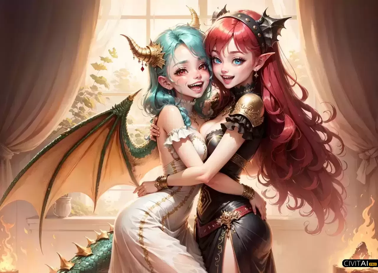 清澈眼眸的人形龙女