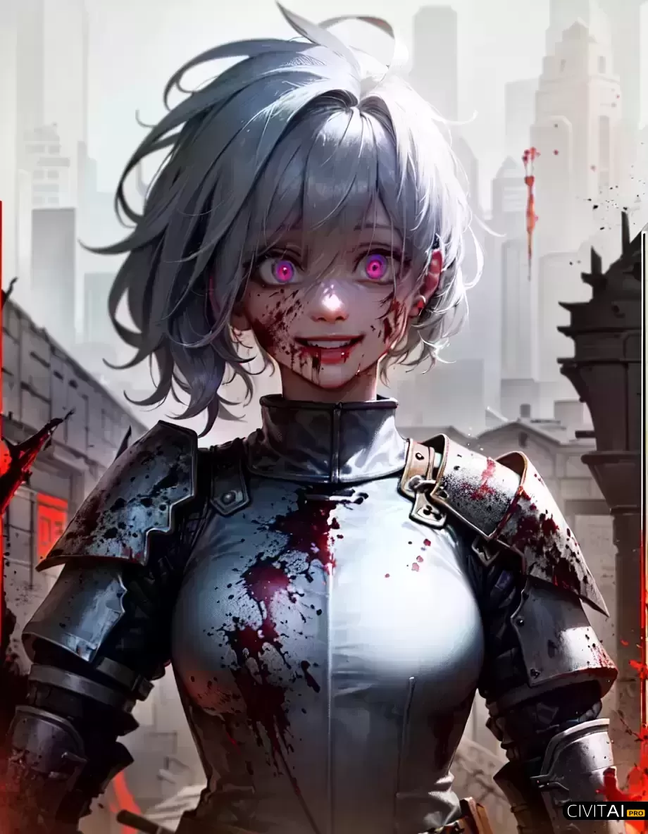 疯狂瞳孔暗室铠甲熟女肖像