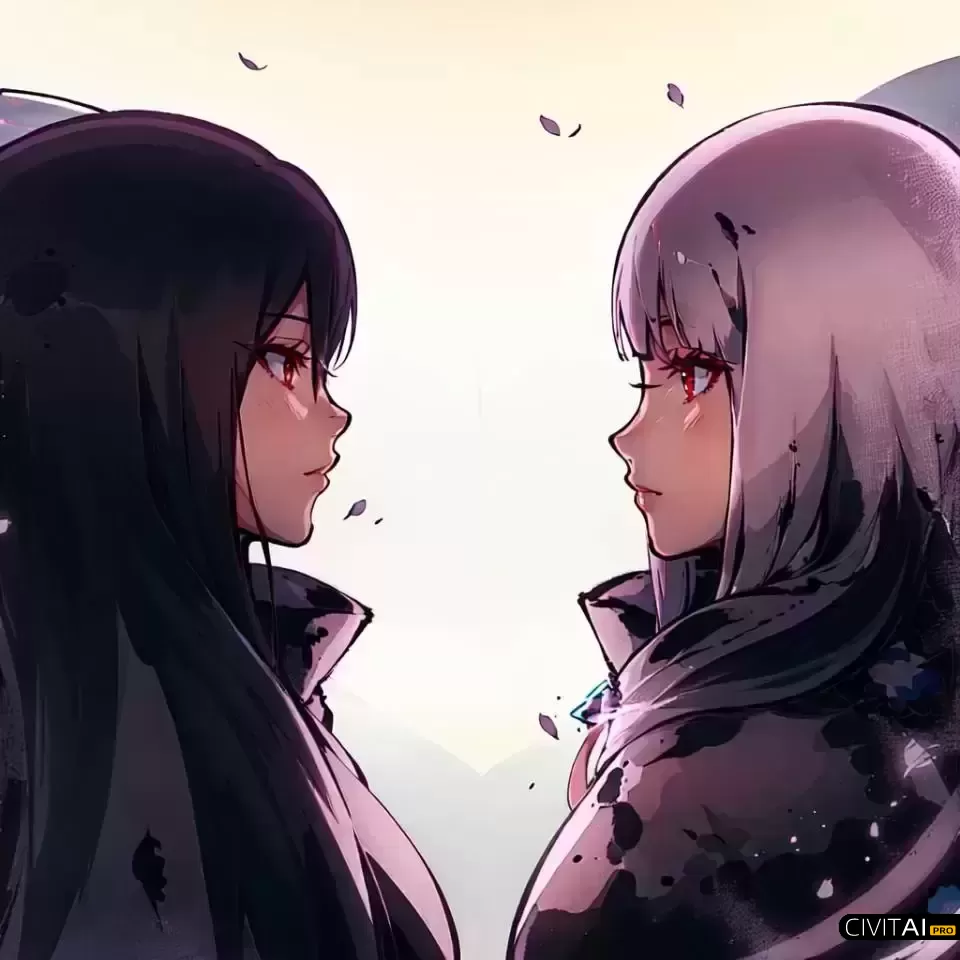 水墨风双胞胎女孩Umbra和Lux