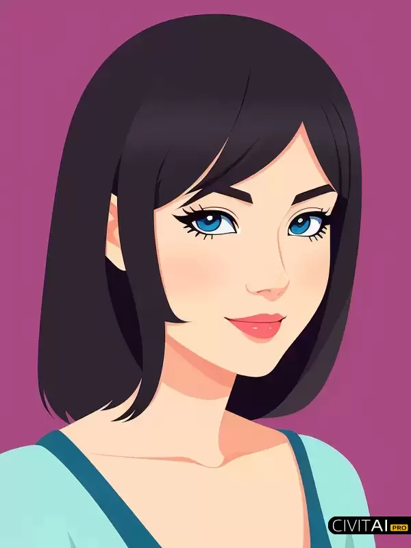 一幅人物肖像采用矢量插画