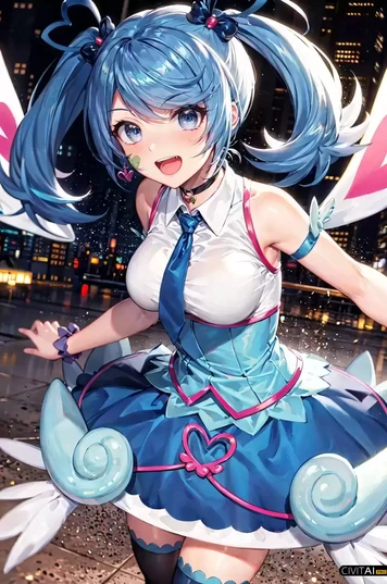 带着领带穿着无袖连衣裙的女孩