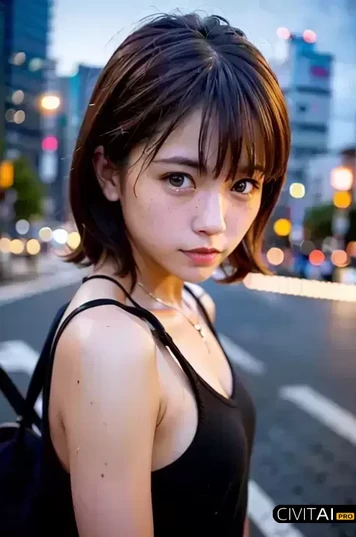 原始8K质量下的东京夜景女孩