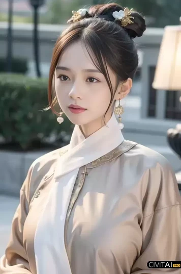 身穿宫服的年轻女性