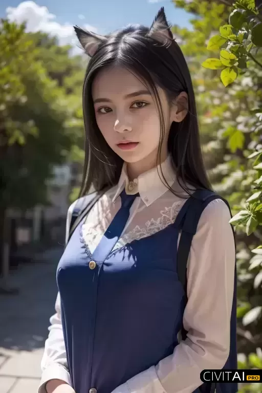 极度娇美的女孩水手服猫耳