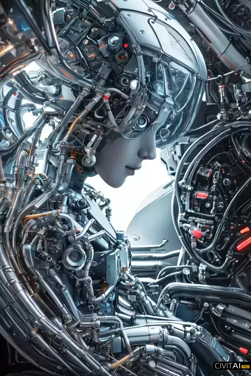 精美赛博朋克3D机器人CG艺术