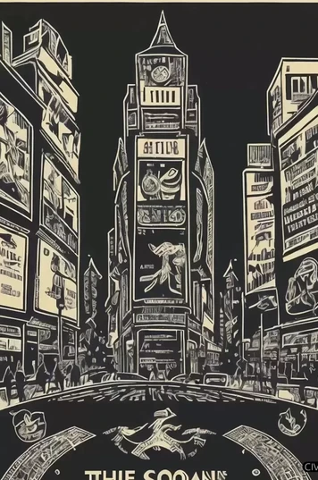 时代广场的浮雕风格图像