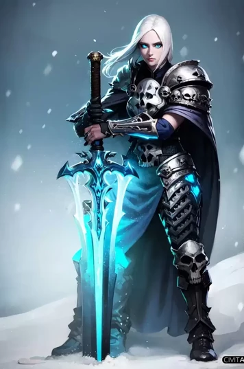 冰雪之夜手握大剑的女战士
