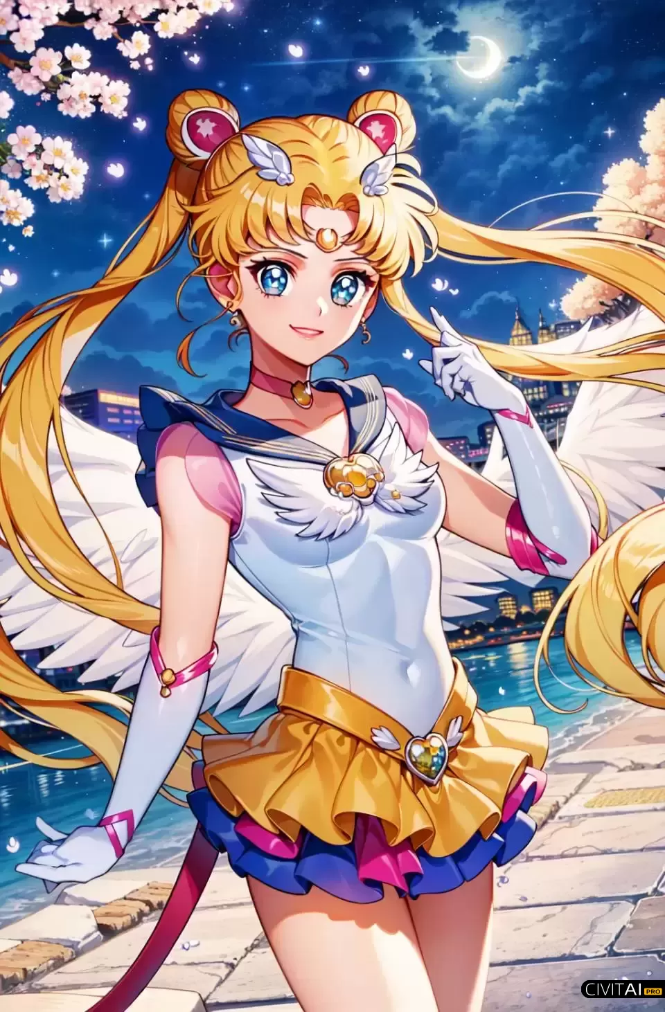 夜空下的水冰月