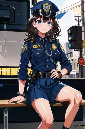 穿警察制服的动漫女警官