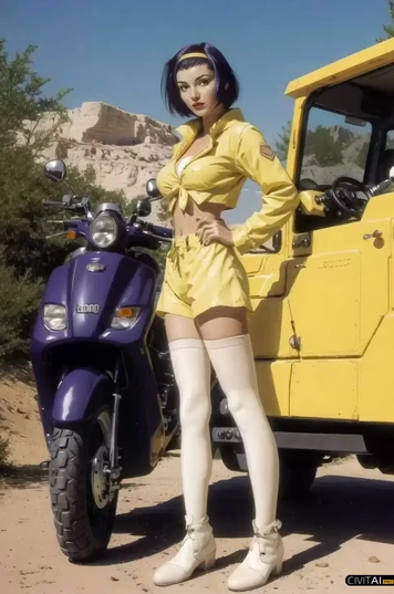 90年代风格的摩托车和女郎