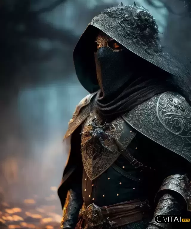 身披黑色蛛网袍头戴骸骨皇冠的人