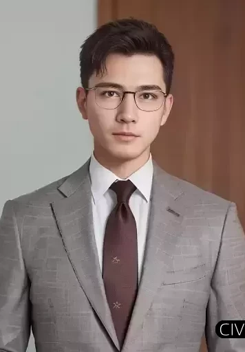 穿着一套灰色优雅西装的男士