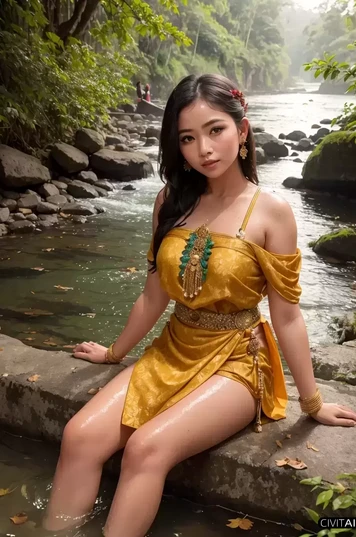 身穿巴厘岛服装的女孩