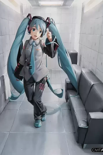 独自行走在室内的初音未来