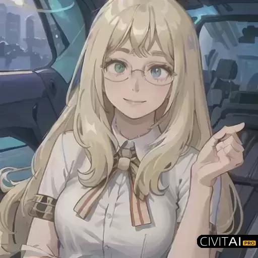 戴着半框眼镜的梅利莎希尔德微笑时刻